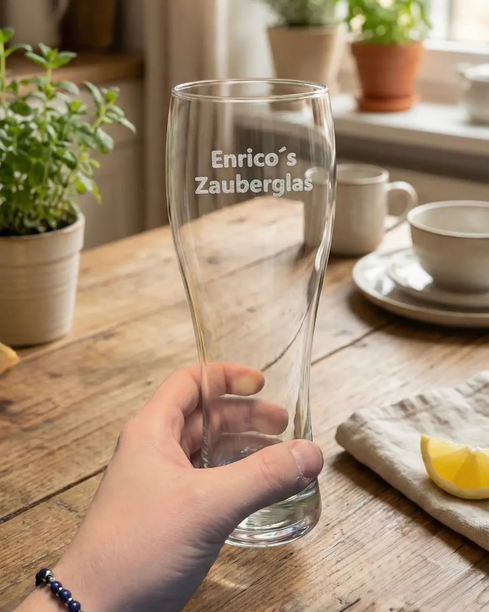 Bierglas mit Lasergravur „Enrico's Zauberglas